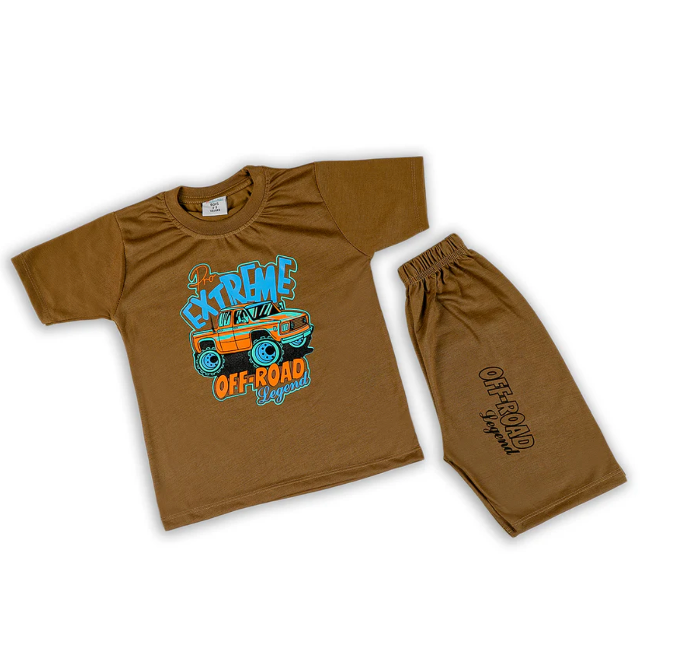 Bundle Offer 2 Pcs Boys Half Sleeves Suit - Light brown & Dark Brown