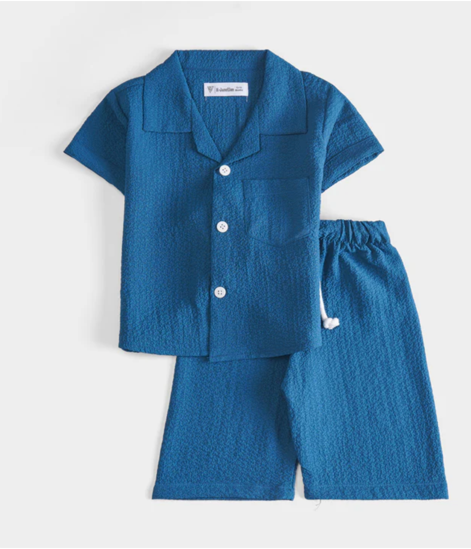 Boys Classic Half Sleeves Woven Suit – Stylish Summer Outfit