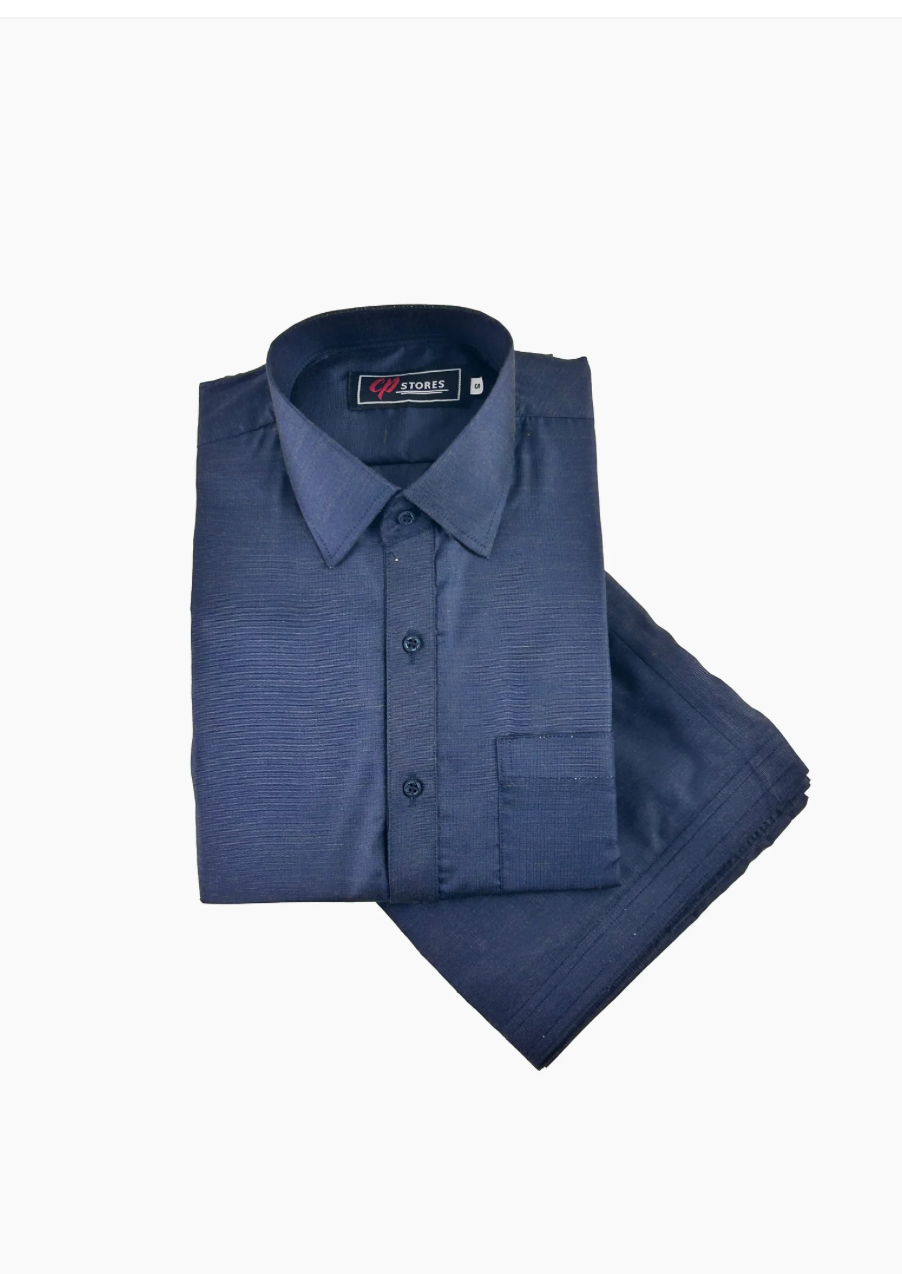 Men’s Navy Blue Stitched Suit – Elegant Kameez Shalwar for Formal & Casual Wear