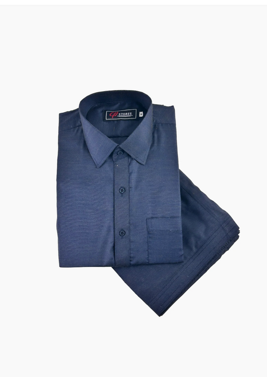 Men’s Navy Blue Stitched Suit – Elegant Kameez Shalwar for Formal & Casual Wear