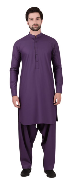 Men’s Purple Stitched Kameez Shalwar – Premium Traditional Suit for Formal & Festive Wear