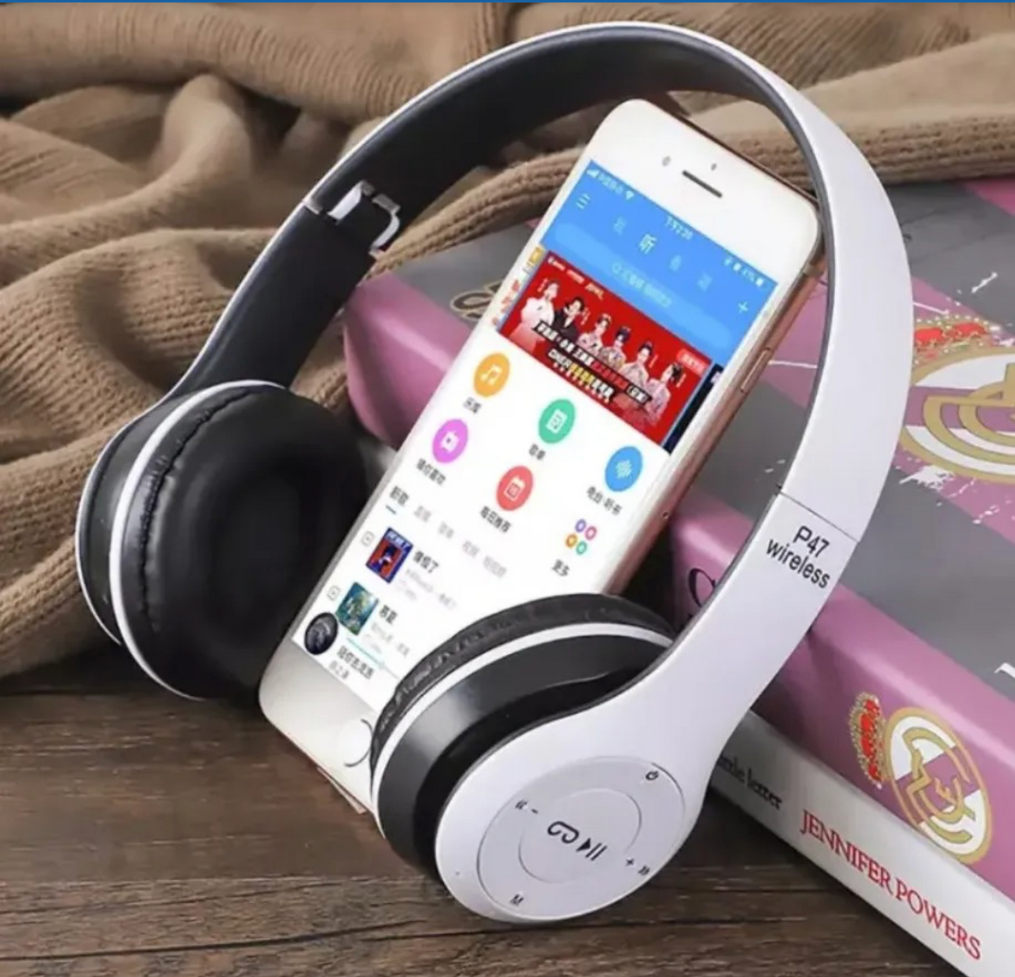 P47 Bluetooth Headphones Over Ear – Foldable Wireless Headset For Gaming & Music | Noise Cancelling, Built‑In Mic, HiFi Stereo Sound | Best Wireless Headphones For Mobile & PC