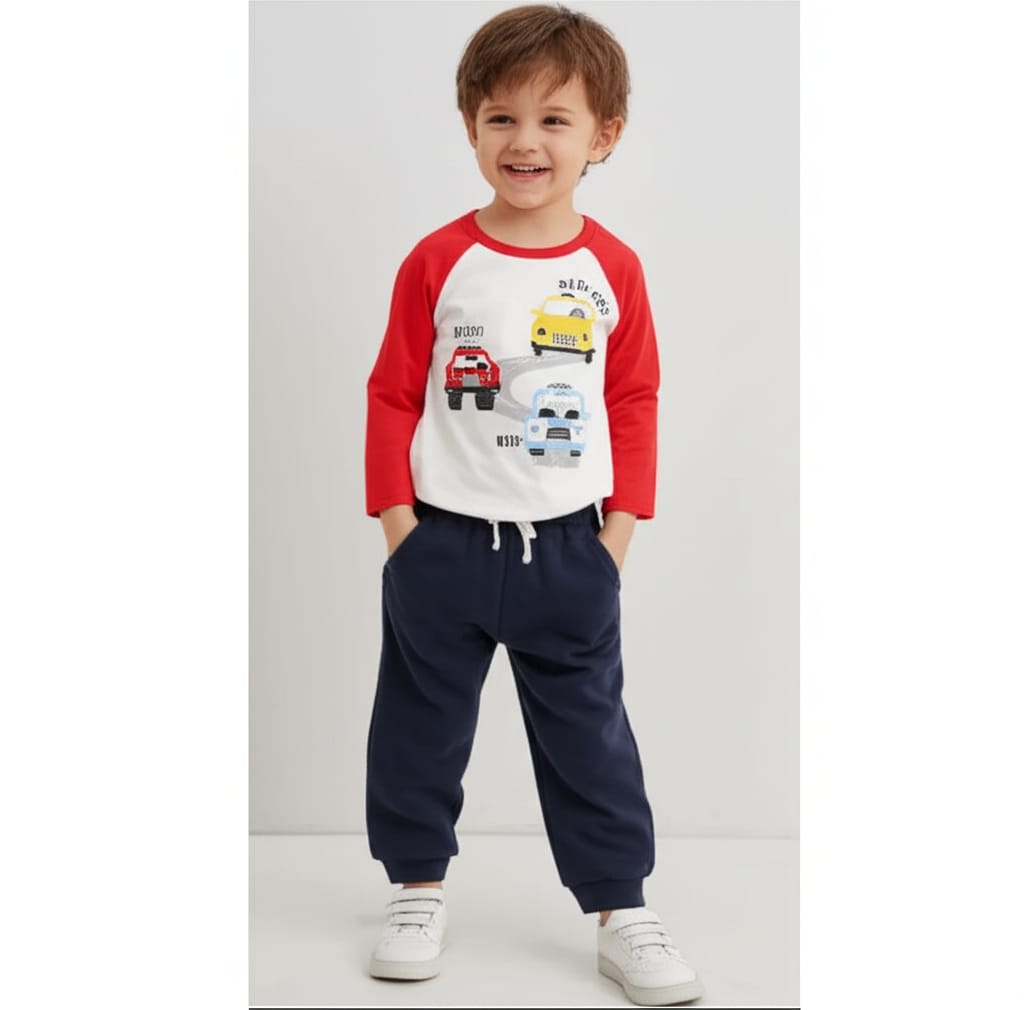 Beep Beep Raglan Tracksuit for Little Boys & Girls | Fun Kids Tracksuit