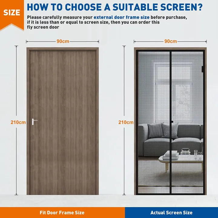 auto close jali wala darwaza / Magic Mesh Deluxe- Hands Free Magnetic Screen Door, Mesh Curtain Keeps Bugs Out, Pet & Kid Friendly- Fits Doors up to 39 x 83 Inches