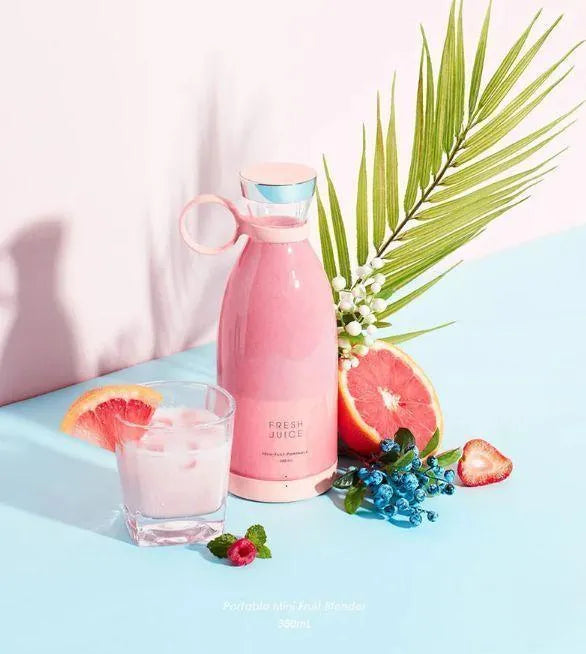 Juicer Blender 420ML Portable Fruit Juicer Mini Electric Juice Cup Wireless Electric Blender Juice Mixer Shakes Juicer Cup USB Rechargeable Blender