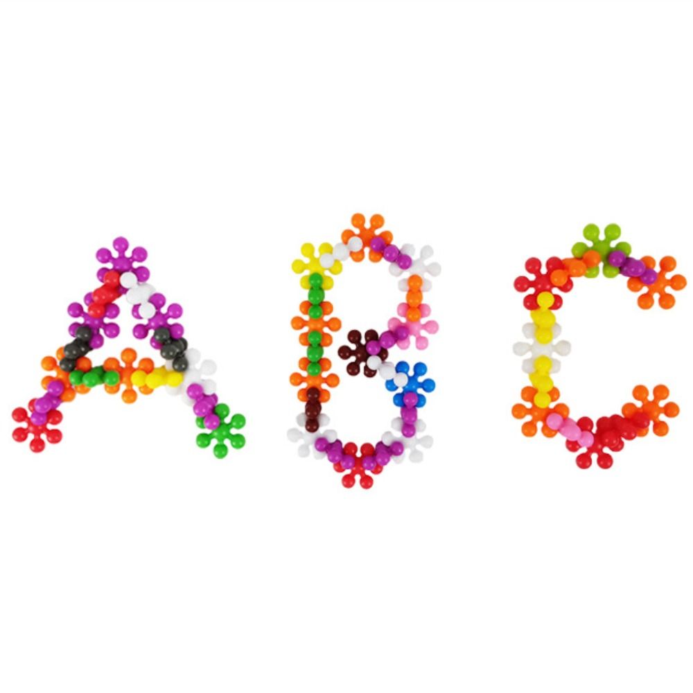 32 PCS High Quality Colorful 3D Plum Blossom Building Block Insert Enlightenment Plastic Fun Assembled Snowflake Pieces Rotating Early Education Toys Educational Activities