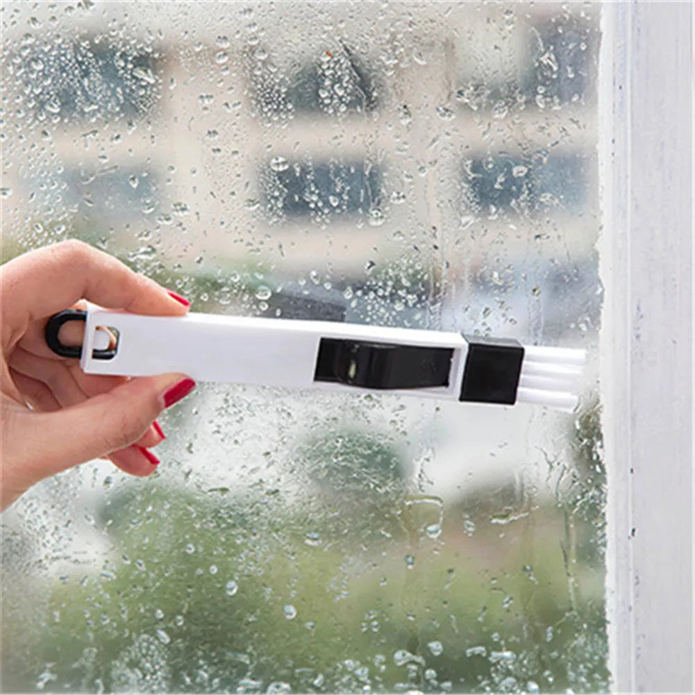 2 in 1 mini Cleaning Accessories For Home Multipurpose Mini Cleaning Brush For Windows , Keyboard , Corner , Basin Etc - 2 In 1 Window Brush - 1 Pc