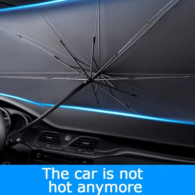Car Umbrella Sun Shade Cover for Windshield UV Reflecting Foldable Front Car Sunshade Umbrella Heat Blocker for All Vehicles