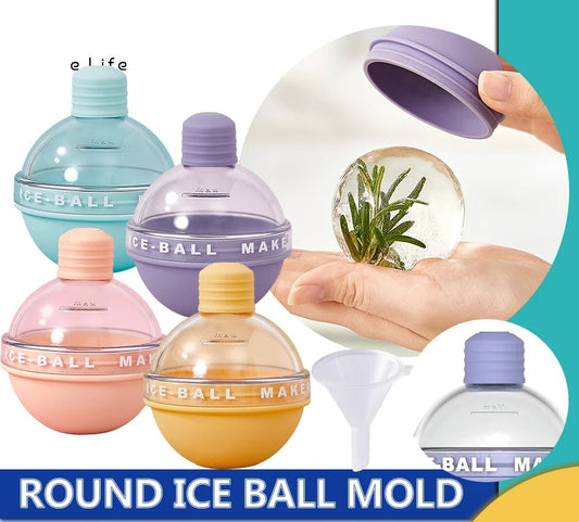 1PCS Silicone Ice Ball Maker Juice Cold Drink Ice Round Hockey Mold Light Bulb Shape Ice Cube Mold Mould Round Cube Tray with Funnel