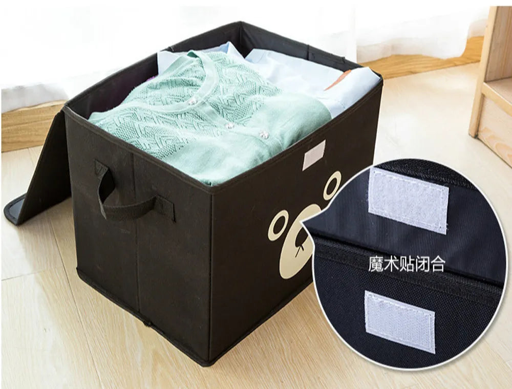 PACK OF 2 PANDA BAGS Panda Design Folding Storage Bins Quilt Basket Kid Toys Organizer Storage Boxes Cabinet Wardrobe Storage Bags